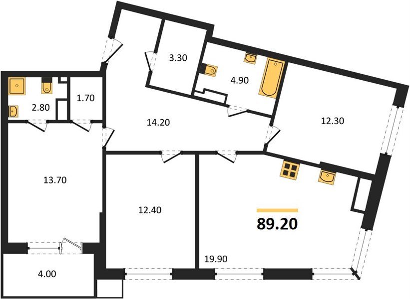 Фото №1: 3-комнатная квартира 89 м² - Краснодар, Парк Победы, 