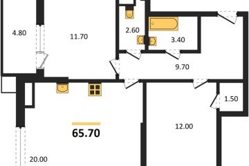 Фото №1: 2-комнатная квартира 64 м² - Краснодар, мкр. Прикубанский внутригородской округ, 