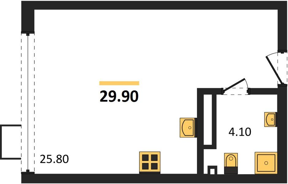 Фото №1: Студия 29 м² - Краснодар, Парк Победы, мкр. Прикубанский внутригородской округ