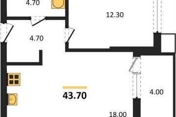 Фото №1: 1-комнатная квартира 43 м² - Краснодар, мкр. Прикубанский внутригородской округ, 