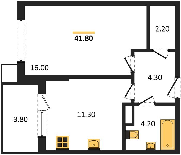Фото №1: 1-комнатная квартира 41 м² - Краснодар, Парк Победы, мкр. Прикубанский внутригородской округ