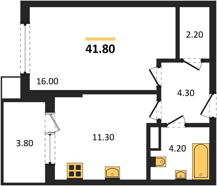 Фото №1: 1-комнатная квартира 41 м² - Краснодар, Парк Победы, мкр. Прикубанский внутригородской округ