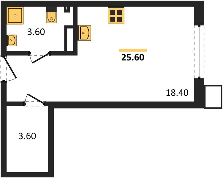 Фото №1: Студия 25 м² - Краснодар, Парк Победы, мкр. Прикубанский внутригородской округ