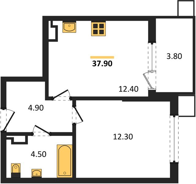 Фото №1: 1-комнатная квартира 37 м² - Краснодар, Парк Победы, мкр. Прикубанский внутригородской округ