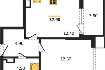 Фото №1: 1-комнатная квартира 37 м² - Краснодар, мкр. Прикубанский внутригородской округ, 
