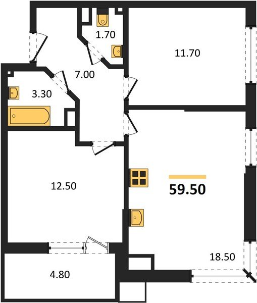 Фото №1: 2-комнатная квартира 59 м² - Краснодар, Парк Победы, мкр. Прикубанский внутригородской округ