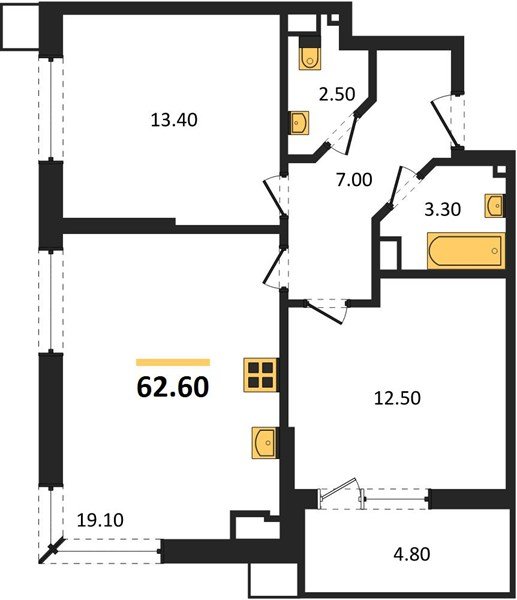 Фото №1: 2-комнатная квартира 62 м² - Краснодар, Парк Победы, мкр. Прикубанский внутригородской округ