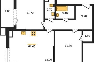 Фото №1: 2-комнатная квартира 64 м² - Краснодар, мкр. Прикубанский внутригородской округ, 
