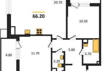Фото №1: 2-комнатная квартира 66 м² - Краснодар, мкр. Прикубанский внутригородской округ, 
