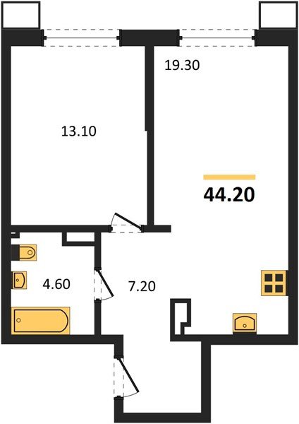 Фото №1: 1-комнатная квартира 44 м² - Краснодар, Парк Победы, мкр. Прикубанский внутригородской округ
