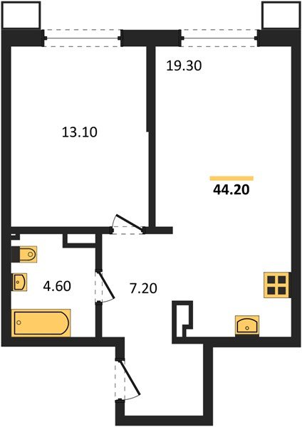 Фото №1: 1-комнатная квартира 44 м² - Краснодар, Парк Победы, мкр. Прикубанский внутригородской округ