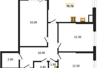 Фото №1: 3-комнатная квартира 79 м² - Краснодар, мкр. Парк Победы, 