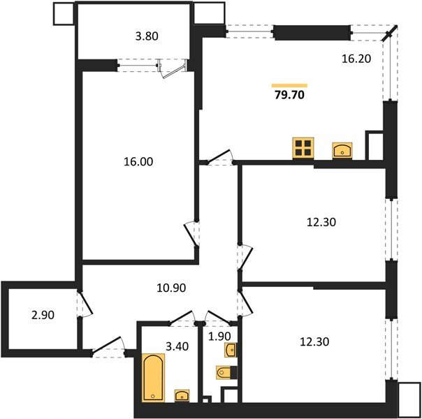 Фото №1: 3-комнатная квартира 79 м² - Краснодар, Парк Победы, 