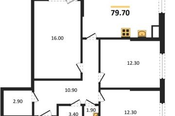 Фото №1: 3-комнатная квартира 79 м² - Краснодар, мкр. Парк Победы, 