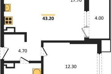 Фото №1: 1-комнатная квартира 43 м² - Краснодар, мкр. Прикубанский внутригородской округ, 
