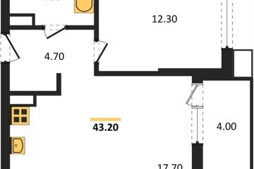 Фото №1: 1-комнатная квартира 43 м² - Краснодар, мкр. Прикубанский внутригородской округ, 