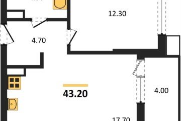Фото №1: 1-комнатная квартира 43 м² - Краснодар, мкр. Прикубанский внутригородской округ, 