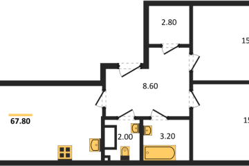 Фото №1: 2-комнатная квартира 67 м² - Краснодар, мкр. Прикубанский внутригородской округ, 