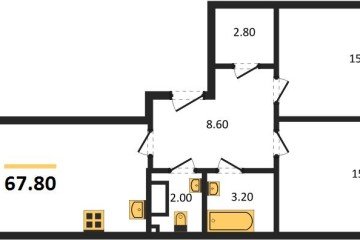 Фото №1: 2-комнатная квартира 67 м² - Краснодар, мкр. Прикубанский внутригородской округ, 