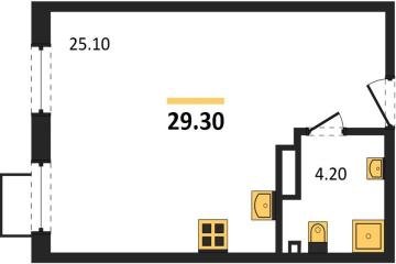 Фото №1: Студия 29 м² - Краснодар, мкр. Прикубанский внутригородской округ, 