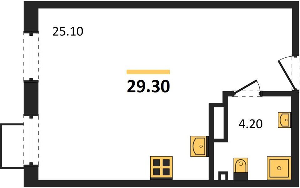 Фото №1: Студия 29 м² - Краснодар, Парк Победы, мкр. Прикубанский внутригородской округ