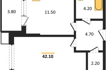 Фото №1: 1-комнатная квартира 42 м² - Краснодар, мкр. Прикубанский внутригородской округ, 