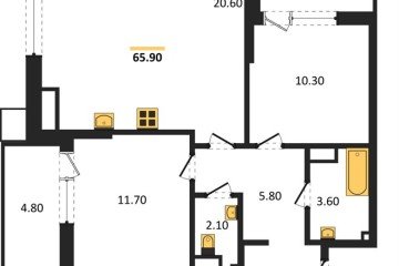 Фото №1: 2-комнатная квартира 65 м² - Краснодар, мкр. Прикубанский внутригородской округ, 