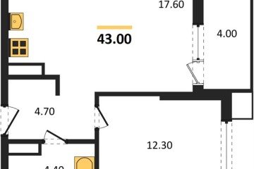 Фото №1: 1-комнатная квартира 43 м² - Краснодар, мкр. Прикубанский внутригородской округ, 