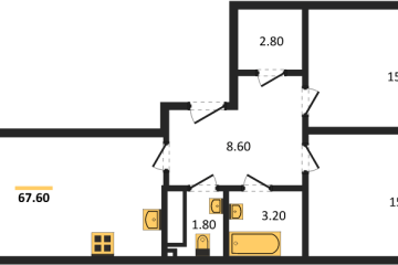 Фото №1: 2-комнатная квартира 67 м² - Краснодар, мкр. Прикубанский внутригородской округ, 