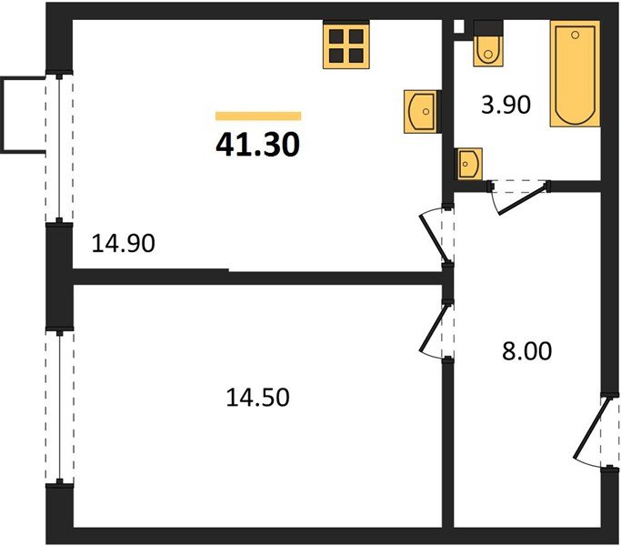 Фото №1: 1-комнатная квартира 41 м² - Краснодар, Парк Победы, мкр. Прикубанский внутригородской округ