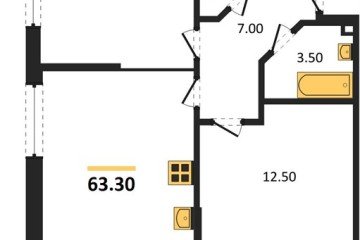 Фото №1: 2-комнатная квартира 63 м² - Краснодар, мкр. Прикубанский внутригородской округ, 