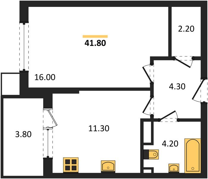 Фото №1: 1-комнатная квартира 41 м² - Краснодар, Парк Победы, мкр. Прикубанский внутригородской округ