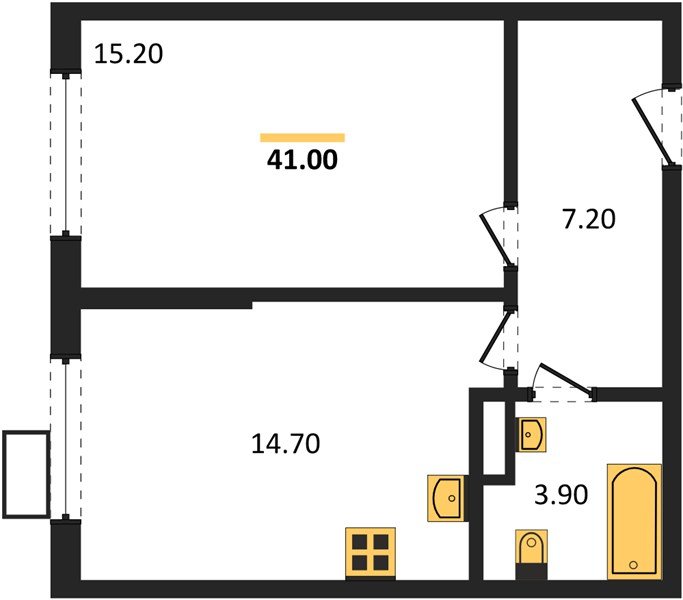 Фото №1: 1-комнатная квартира 41 м² - Краснодар, Парк Победы, 
