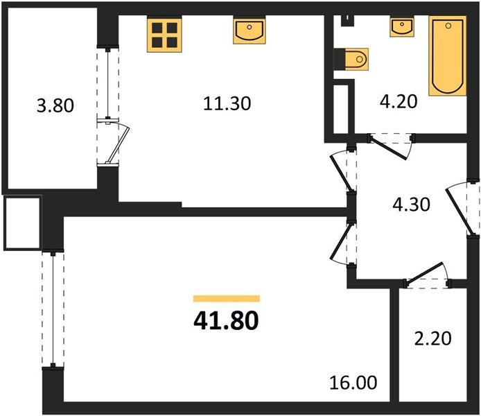 Фото №1: 1-комнатная квартира 41 м² - Краснодар, Парк Победы, мкр. Прикубанский внутригородской округ