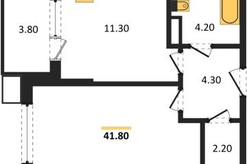 Фото №1: 1-комнатная квартира 41 м² - Краснодар, мкр. Прикубанский внутригородской округ, 