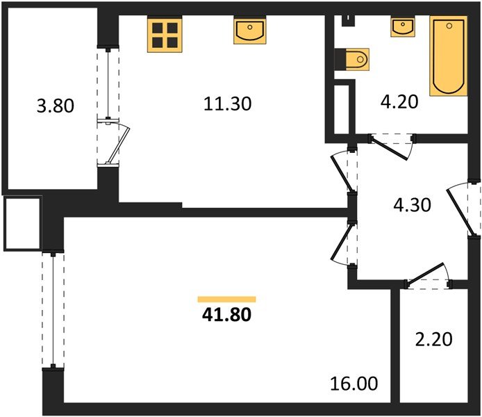 Фото №1: 1-комнатная квартира 41 м² - Краснодар, Парк Победы, мкр. Прикубанский внутригородской округ