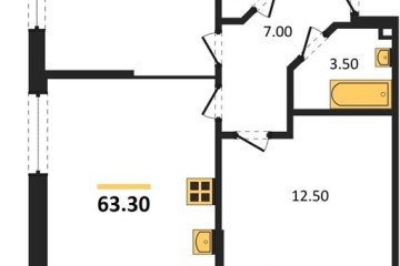 Фото №1: 2-комнатная квартира 63 м² - Краснодар, мкр. Парк Победы, 