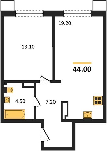 Фото №1: 1-комнатная квартира 44 м² - Краснодар, Прикубанский внутригородской округ, мкр. Парк Победы