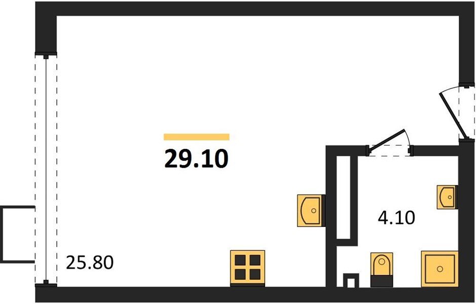 Фото №1: Студия 29 м² - Краснодар, Прикубанский внутригородской округ, мкр. Парк Победы