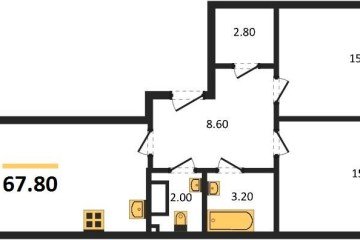 Фото №1: 2-комнатная квартира 67 м² - Краснодар, мкр. Парк Победы, 