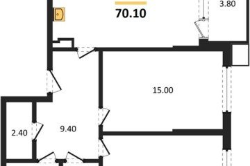 Фото №1: 2-комнатная квартира 70 м² - Краснодар, мкр. Парк Победы, 