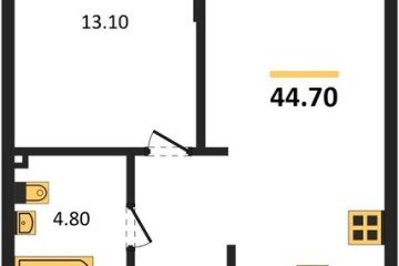 Фото №1: 1-комнатная квартира 44 м² - Краснодар, мкр. Парк Победы, 
