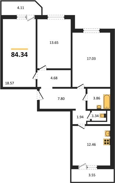 Фото №1: 3-комнатная квартира 84 м² - Приморско-Ахтарск, ул. Фестивальная, 20/3