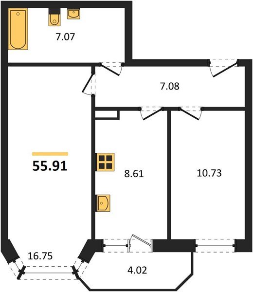 Фото №1: 2-комнатная квартира 55 м² - Краснодар, Восточно-Кругликовский, ул. Черкасская