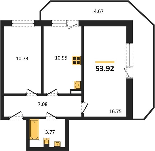 Фото №1: 2-комнатная квартира 54 м² - Краснодар, Восточно-Кругликовский, ул. Черкасская