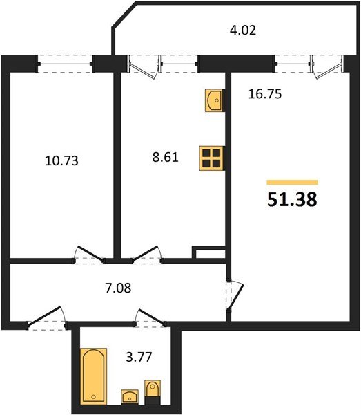 Фото №1: 2-комнатная квартира 51 м² - Краснодар, Восточно-Кругликовский, ул. Черкасская