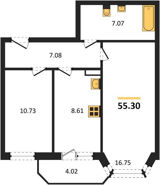 Фото №1: 2-комнатная квартира 55 м² - Краснодар, Восточно-Кругликовский, ул. Черкасская
