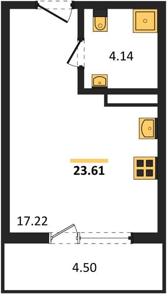 Фото №1: Студия 22 м² - Краснодар, жилой комплекс Друзья, мкр. Прикубанский внутригородской округ