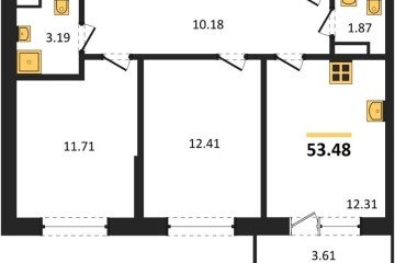 Фото №1: 2-комнатная квартира 52 м² - Краснодар, мкр. Прикубанский внутригородской округ, 