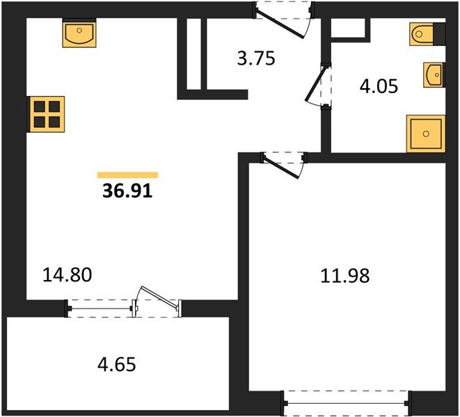 Фото №1: 1-комнатная квартира 36 м² - Краснодар, Прикубанский внутригородской округ, мкр. жилой комплекс Друзья